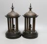 A pair of Victorian black slate architectural mantel ornaments 28cm                                                                                                                                                         