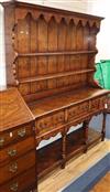 A mid 18th century style elm dresser W.162cm                                                                                           