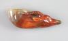 A Chinese chalcedony 'antelope' rhyton, late Qing dynasty, 14.5 cm long                                                                                                                                                     