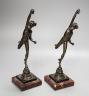 Two 19th century Grand Tour souvenir bronze figures of Mercury, 23 cms high.                                                                                                                                                