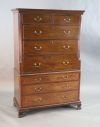 A George III mahogany chest on chest, W.3ft 10in. D.1ft 10in. H.5ft 10in.                                                              