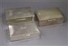 Three assorted engine turned silver cigarette boxes, largest 15.4cm.                                                                   