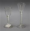 Two air twist stem drinking glasses tallest 18.5cm                                                                                     