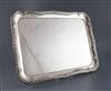 A 20th century German 800 standard white metal shaped rectangular tea tray,                                                            