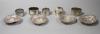 A pair of Edwardian silver napkin rings, London, 1906, three others and four pierced silver bonbon dishes                                                                                                                   