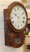 A Victorian mahogany drop dial wall timepiece "Thomas Pen-Y-Groes" H.59cm                                                              