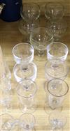 A group of nine glass rummers and other drinking glasses                                                                               