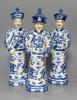 Three Chinese blue and white figures, tallest 45c                                                                                                                                                                           