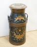 Cadbury Bro Ltd toleware churn, floral painted, 72cm                                                                                                                                                                        
