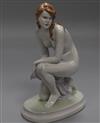 A Zsolnay ceramic model of a nude height 22cm                                                                                          