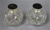 A pair of Edwardian silver and faux tortoiseshell lidded scent bottles, Frederick Bradford Macrae, London, 1903, 11cm.                 