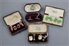 Four pairs of boxed cufflinks,                                                                                                         