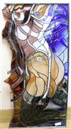 An erotic stained glass panel length 96cm                                                                                              