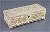 A Chinese export ivory casket, 19th century, L. 24.5cm, clasp lacking                                                                  