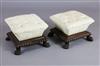 A pair of William IV mahogany footstools, 1ft 2.5in. x 1ft 3in. H.10in.                                                                