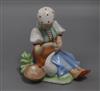 A Zsolnay ceramic model of a young girl with a duck height 18cm                                                                        