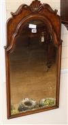 A George I style walnut wall mirror H.92cm                                                                                             