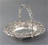 A George IV pierced silver oval cake basket by Robert Gainsford, 30.5 oz.                                                              