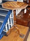 A Victorian octagonal walnut games table W.47cm                                                                                        