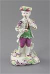 An early Derby 'Pale family' figure of a fife and drum player, c. 1756-8, h. 15.3cm, small losses                                      