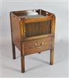 A George III mahogany tray top commode, W.1ft 7in. D.1ft 5in. H.2ft 6in.                                                               