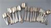 A harlequin part canteen of 19th century Old English and fiddle pattern flatware, 68.5 oz.                                             