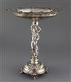 An Art Nouveau WMF silver plated centrepiece, height 37cm.                                                                             