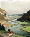 Gabriel Vie (1888-1973) La Vallée du Doubs 16 x 13in.                                                                                  