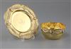 A George V silver gilt bowl and stand, Charles Stuart Harris & Sons, 11oz.                                                             