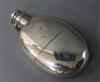 A late Victorian silver oval hip flask, Sampson Mordan & Co, London, 1895, 13.4cm.                                                     