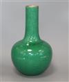 A Chinese bottle-shaped apple green crackle-glazed vase, H 32cm                                                                        