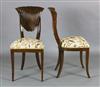 A set of six stylish 1950's Italian mahogany dining chairs, in the manner of Epstein, W.1ft 4in. D.1ft 10in. H.3ft                     