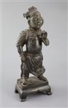 A Chinese bronze standing figure of Guandi, 16th/17th century, 31cm high, small losses                                                 