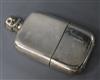 A George V silver rectangular hip flask, Nathan & Hayes, Chester, 1912, 15.4cm.                                                        