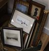 A collection of eight maritime watercolours, engravings and an oil                                                                     