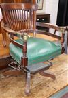 A late Victorian swivel desk chair                                                                                                     