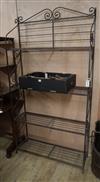 A French wrought iron baker's rack W.102cm                                                                                             