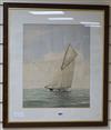 Fred Paton, watercolour, yacht at sea, signed and dated 1893, 43 x 35cm.                                                               