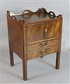 A George III mahogany tray top commode, W.1ft 10in. D.1ft 6in. H.2ft 6in.                                                              