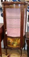 A Louis XV style mahogany vitrine with Vernis Martin style panels H.152cm                                                              