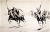 George Soper (1870-1942) Polo 1922 Galloping Players 7 x 11in.                                                                         