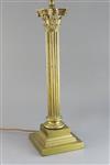 A late Victorian brass corinthian column table lamp, 20in.                                                                             