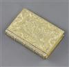 A Victorian silver gilt vinaigrette, modelled as a book, by Rawlings & Summers,                                                        