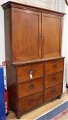 A Victorian six drawer office cabinet W.129cm                                                                                          