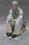 A Zsolnay ceramic figure of a gentleman, seated height 35cm                                                                            