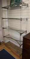 A lucite and steel etagere in the style of Amparo Calderon Tapia W.115cm                                                               