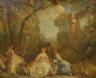 Frederick Ballard Williams (1871-1956), oil on canvas, '18th century ladies in gardens', signed, 62 x 74cm                                                                                                                  