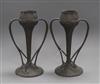 Archibald Knox - a pair of Tudric tulip-shaped double handled vases height 25cm                                                        