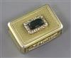 A George IV Scottish? engine turned silver gilt rectangular vinaigrette, with inset bloodstone lid,                                    