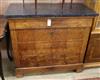 A French figured walnut marble topped commode W.99cm                                                                                   